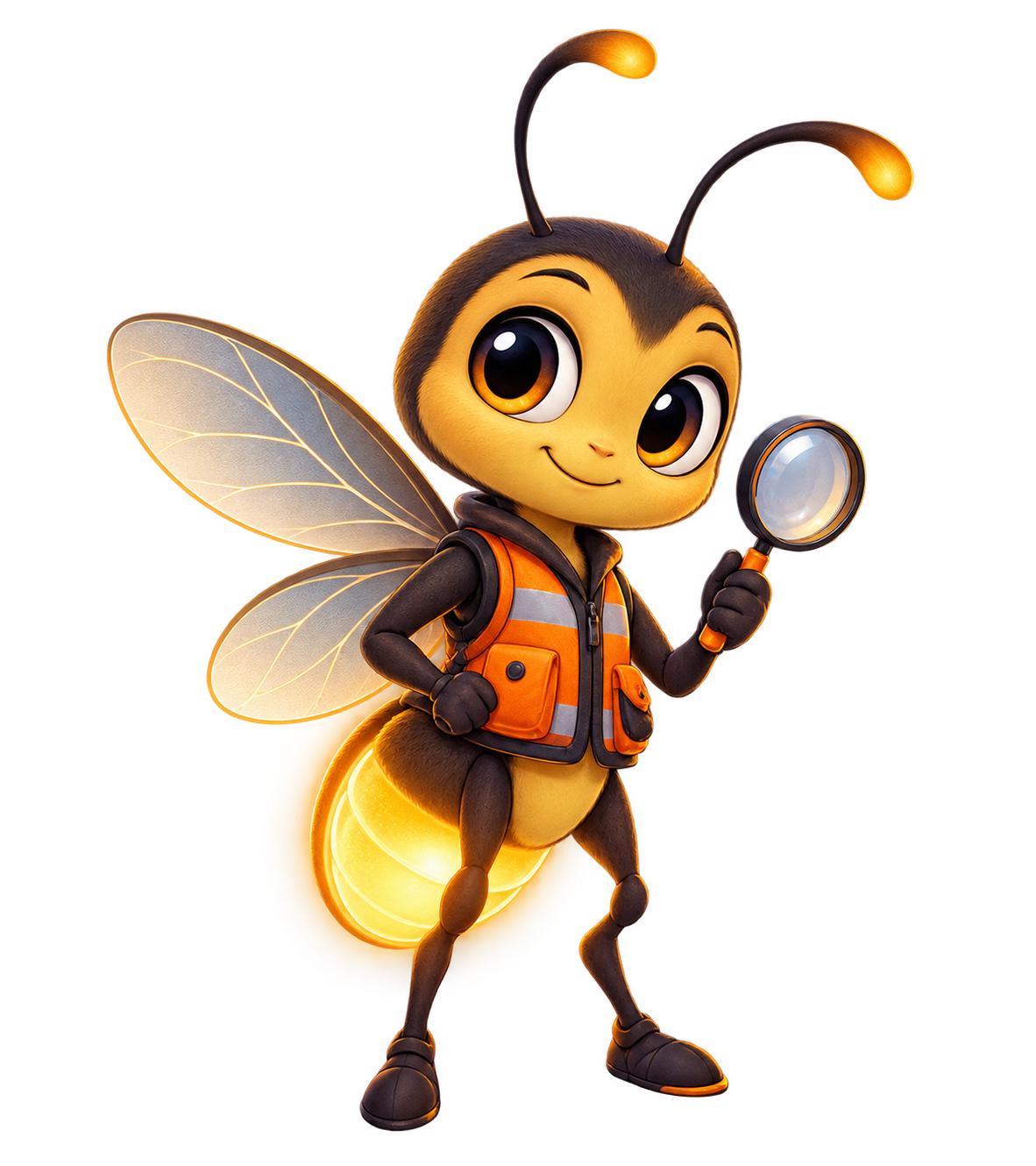 Ember the Firefly holding a small inspection checklist